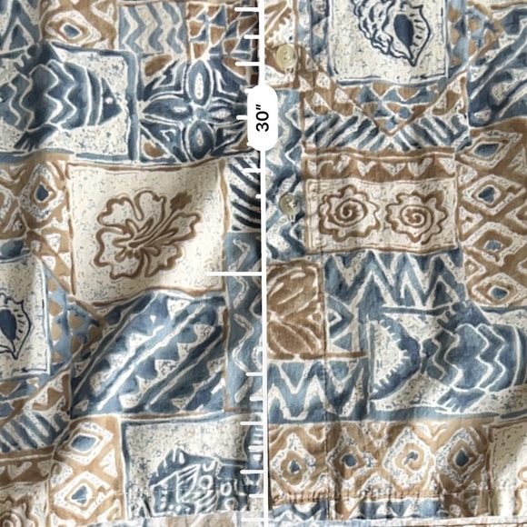 Pierre‎ Cardin Blue and Brown Casual Button Down Shirt - Picture 8 of 9